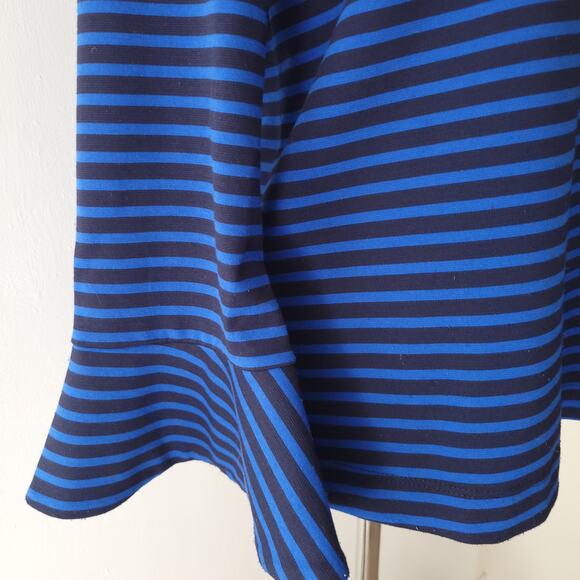 Draper James Sadler Striped Ponte Knit Bell Sleeves Shirt Rayon Small - Picture 9 of 13